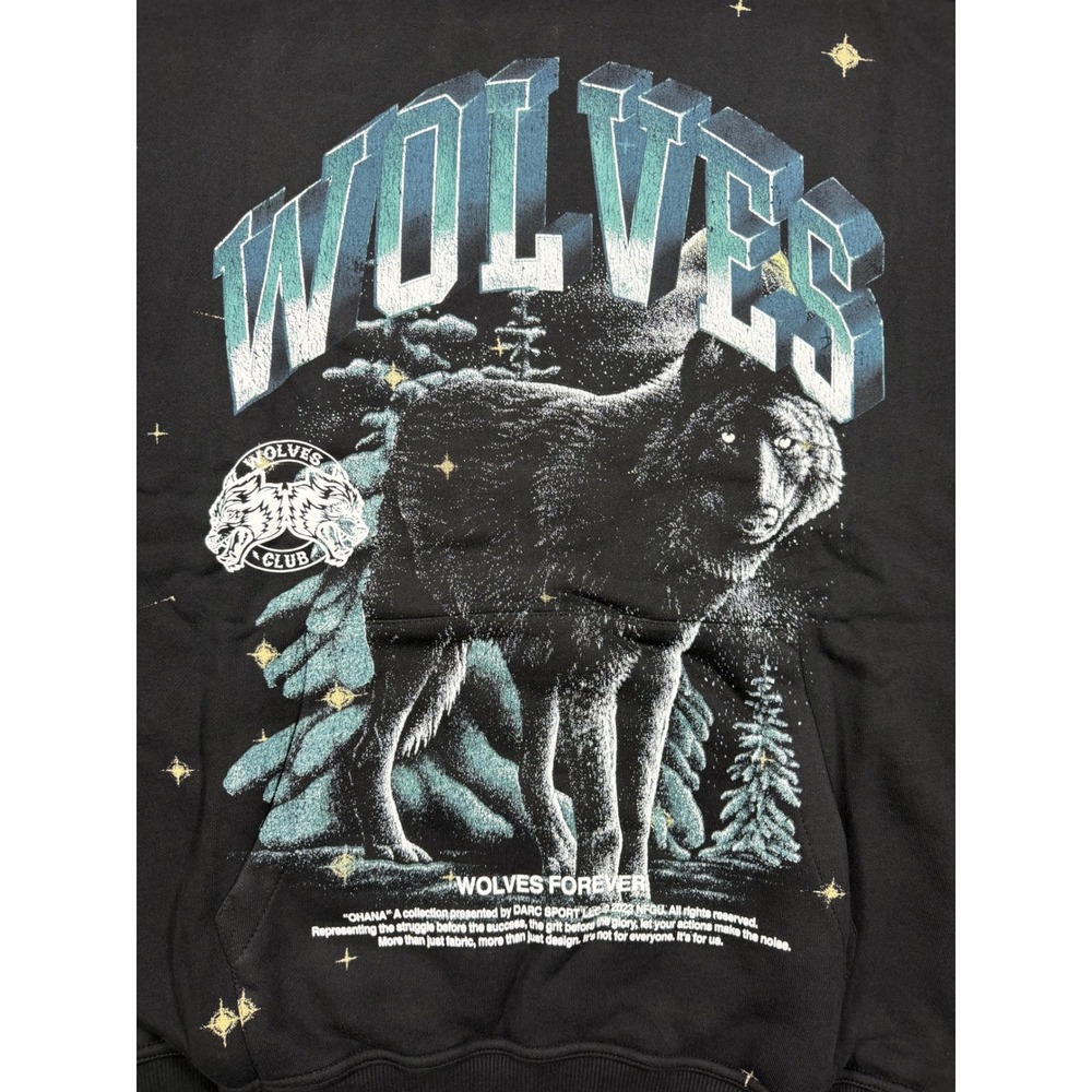 Darc Sport Hoodie Wolves Club Vintage Pierce Black Starry Night Mens Large New